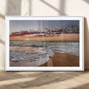 Ocean Sunset Wall Art Canvas Print – Framed Sandy Shore