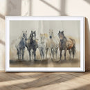 Wild Horses Wall Art Canvas Print, Framed Running Horses Art