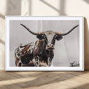 Texas Longhorn Wall Art Canvas Print – Framed Spotted Bull by MyGreatCanvas | Canvas Wall Art Prints | Photo Prints & Wall Decor