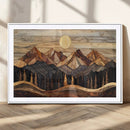 Wood Mountain Wall Art Canvas Print – Framed Boho Abstract