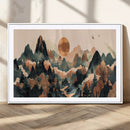 Wood Mountain Landscape Wall Art Canvas Print – Framed