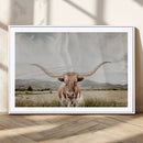 Texas Longhorn Wall Art Canvas Print – Framed Western Cow