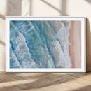 Aerial Ocean View Wall Art Canvas Print – Framed Soft Blue