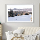 Snowy Mountain Wall Art Canvas Print – Framed Ski Slope