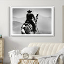 Western Wall Art Canvas Print – Framed Cowboy and Horse