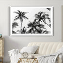 Palm Wall Art Canvas Print – Framed Monochrome Tropical