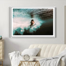 Vibrant Aquatic Motion Wall Art Canvas Print – Framed