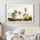 California Coast Palm Trees Wall Art Canvas Print – Framed