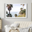 Coastal Palm Trees Wall Art Canvas Print – Framed Ocean
