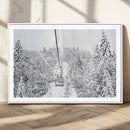 Snowy Ski Lift Wall Art – Framed Winter Mountain Canvas by MyGreatCanvas | Canvas Wall Art Prints | Photo Prints & Wall Decor