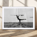 Yoga Surf Wall Art Canvas Print – Framed Black White Shore by MyGreatCanvas | Canvas Wall Art Prints | Photo Prints & Wall Decor