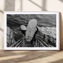 Black White Surfing Wall Art Canvas Print – Framed Coastal by MyGreatCanvas | Canvas Wall Art Prints | Photo Prints & Wall Decor