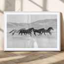 Wild Horses Running Wall Art Canvas Print, Framed Black by MyGreatCanvas | Canvas Wall Art Prints | Photo Prints & Wall Decor