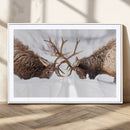 Elk Wall Art Canvas Print – Framed Wildlife Strength Snowy by MyGreatCanvas | Canvas Wall Art Prints | Photo Prints & Wall Decor