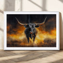 Longhorn Canvas Wall Art Canvas Print – Framed Bold Bull