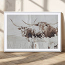 Longhorn Wall Art Canvas Print – Framed Western Cow Rustic