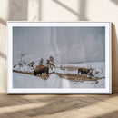 Bison Wildlife Wall Art Canvas Print, Framed Snowy Prairie by MyGreatCanvas | Canvas Wall Art Prints | Photo Prints & Wall Decor