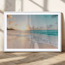 Beach Sunset Wall Art Canvas Print – Framed Ocean Waves by MyGreatCanvas | Canvas Wall Art Prints | Photo Prints & Wall Decor