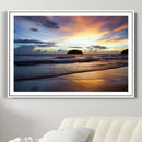 Beach Sunset Wall Art Canvas Print – Tropical Ocean Waves