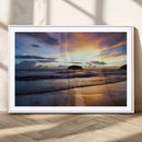 Beach Sunset Wall Art Canvas Print – Framed Ocean Waves Art by MyGreatCanvas | Canvas Wall Art Prints | Photo Prints & Wall Decor