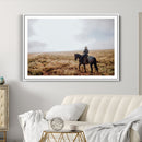 Cowboy Wall Art Canvas Print – Framed Western Rustic Ranch