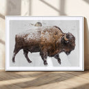 Snowy Buffalo Wall Art Canvas Print – Framed Wildlife by MyGreatCanvas | Canvas Wall Art Prints | Photo Prints & Wall Decor