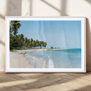 Palm Tree Coast Wall Art Canvas Print – Framed Island Getaway with Crystal Blue Water Scenic Artwork for Home, Office by MyGreatCanvas | Canvas Wall Art Prints | Photo Prints & Wall Decor