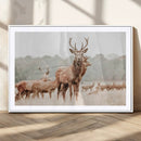 Rustic Nature Wall Art Canvas Print – Stag Woodland Framed