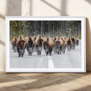 Bison Herd Scene Wall Art Canvas Print – Framed Western by MyGreatCanvas | Canvas Wall Art Prints | Photo Prints & Wall Decor