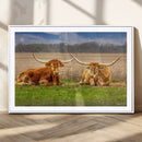 Texas Longhorn Pair Wall Art Canvas Print – Peaceful Rustic by MyGreatCanvas | Canvas Wall Art Prints | Photo Prints & Wall Decor