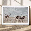 Majestic Longhorn Cows Wall Art Canvas Print – Rustic by MyGreatCanvas | Canvas Wall Art Prints | Photo Prints & Wall Decor
