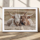 Couple Highland Cows Wall Art Canvas Print – Peaceful Meadow by MyGreatCanvas | Canvas Wall Art Prints | Photo Prints & Wall Decor