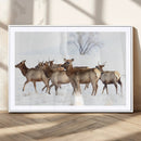 Snowy Elk Herd Wall Art Canvas Print – Majestic Winter by MyGreatCanvas | Canvas Wall Art Prints | Photo Prints & Wall Decor