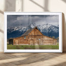 Rustic Wooden Barn Wall Art Canvas Print – Snowy Mountain by MyGreatCanvas | Canvas Wall Art Prints | Photo Prints & Wall Decor