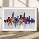 Atlanta Skyline Wall Art Canvas Print – Framed Colorful