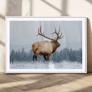 Majestic Elk Snowy Forest Wall Art Canvas Print – Winter by MyGreatCanvas | Canvas Wall Art Prints | Photo Prints & Wall Decor