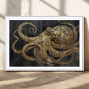 Octopus Wall Art Canvas Print – Gold Detail Wooden Marine by MyGreatCanvas | Canvas Wall Art Prints | Photo Prints & Wall Decor