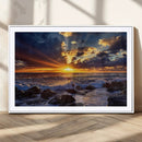 Sunset Ocean Wall Art Canvas Print – Waves Rocky Shore by MyGreatCanvas | Canvas Wall Art Prints | Photo Prints & Wall Decor