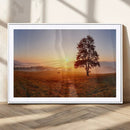 Golden Sunrise Landscape Canvas Wall Art – Framed Misty by MyGreatCanvas | Canvas Wall Art Prints | Photo Prints & Wall Decor
