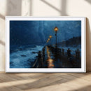 Dark Stormy Pier Wall Art Canvas Print, Moody Ocean Night by MyGreatCanvas | Canvas Wall Art Prints | Photo Prints & Wall Decor