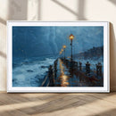 Stormy Night Pier Wall Art Canvas Print, Moody Ocean by MyGreatCanvas | Canvas Wall Art Prints | Photo Prints & Wall Decor