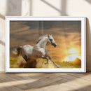 White Horse Running Canvas Sunset Wall Art by MyGreatCanvas | Canvas Wall Art Prints | Photo Prints & Wall Decor