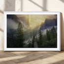 Misty Forest Sunrise Mountain Valley Pine Trees Foggy by MyGreatCanvas | Canvas Wall Art Prints | Photo Prints & Wall Decor