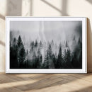 Foggy Pine Forest Canvas Wall Art – Horizontal Black and by MyGreatCanvas | Canvas Wall Art Prints | Photo Prints & Wall Decor