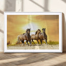 Wild Horses Wall Art Canvas Print – Framed Galloping Herd
