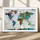 Modern Watercolor World Map Canvas Wall Art – Framed by MyGreatCanvas | Canvas Wall Art Prints | Photo Prints & Wall Decor