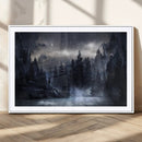 Night Landscape and Trees Wall Art Canvas Print