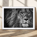 Black and White Lion Canvas Wall Art Print – Wildlife by MyGreatCanvas | Canvas Wall Art Prints | Photo Prints & Wall Decor