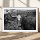 Western Home Wall Art Canvas Print, Framed Texas Longhorn by MyGreatCanvas | Canvas Wall Art Prints | Photo Prints & Wall Decor