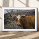 Framed Big Cow Animal Wall Art Canvas Print by MyGreatCanvas | Canvas Wall Art Prints | Photo Prints & Wall Decor